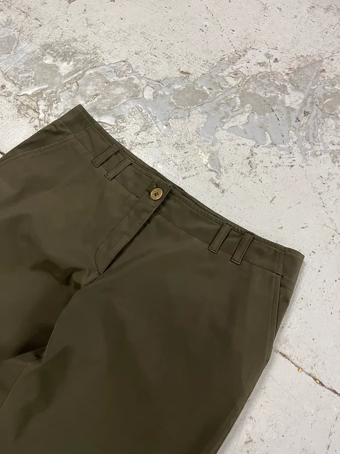 2000s Prada Stretch Olive Khaki Pants IcLLCHp 6