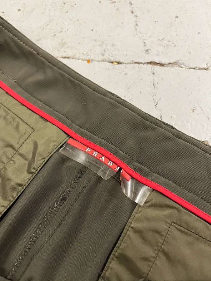 2000s Prada Stretch Olive Khaki Pants IcLLCHp 8