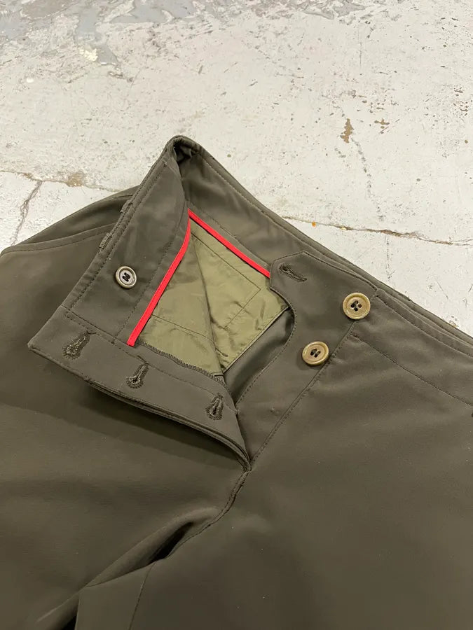 2000s Prada Stretch Olive Khaki Pants IcLLCHp 9