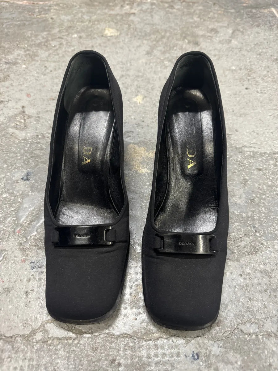 2000s Prada Suede Black Pumps Heels (38eu/us5.5) 1