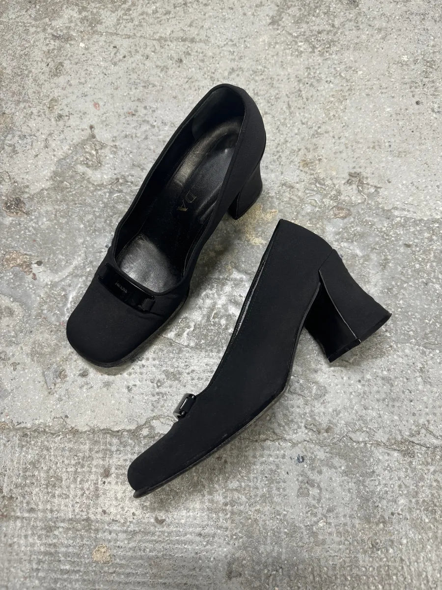 2000s Prada Suede Black Pumps Heels (38eu/us5.5) 2