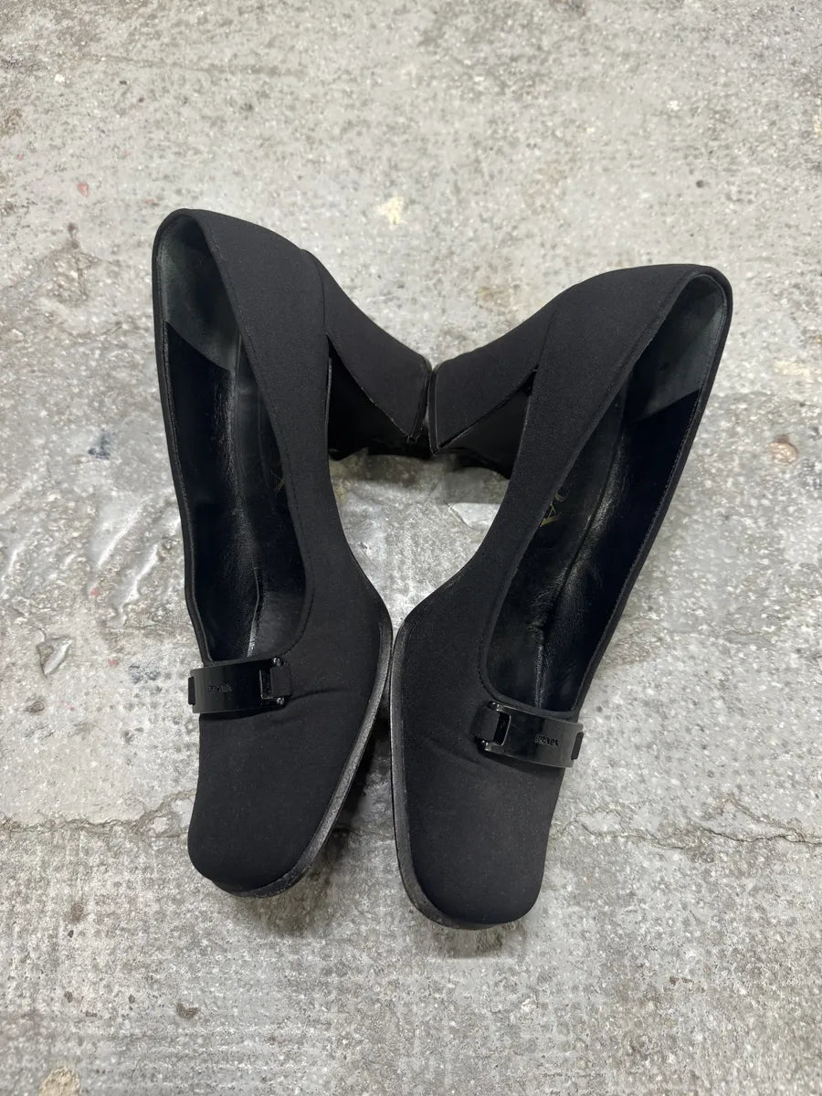 2000s Prada Suede Black Pumps Heels (38eu/us5.5) 3