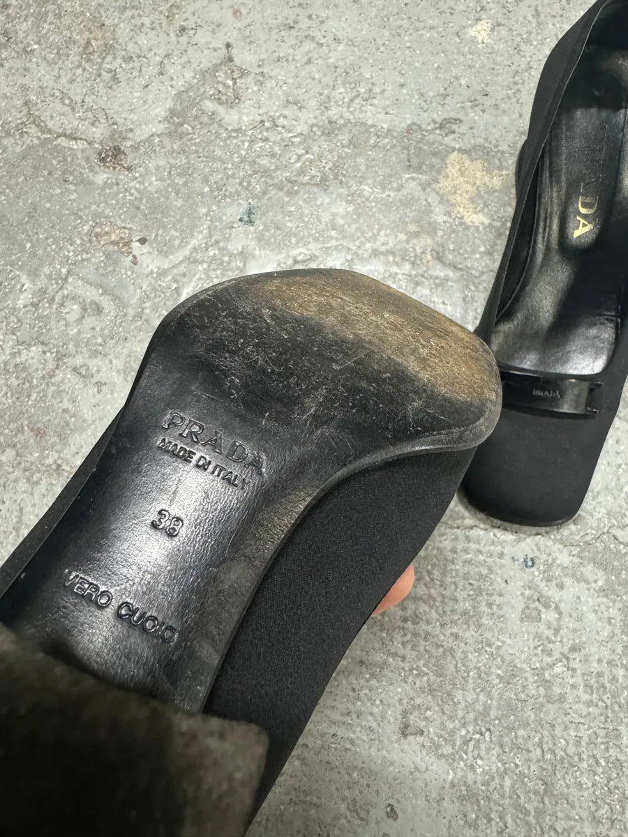 2000s Prada Suede Black Pumps Heels (38eu/us5.5) 6