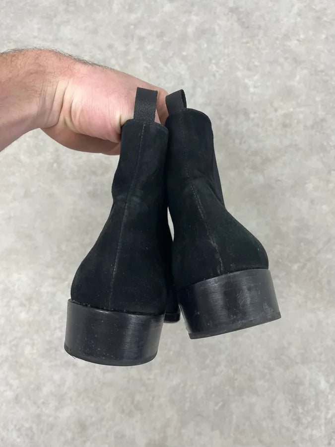 2000s Prada Suede Leather Chelsea Classy Boots cRECTdM 4