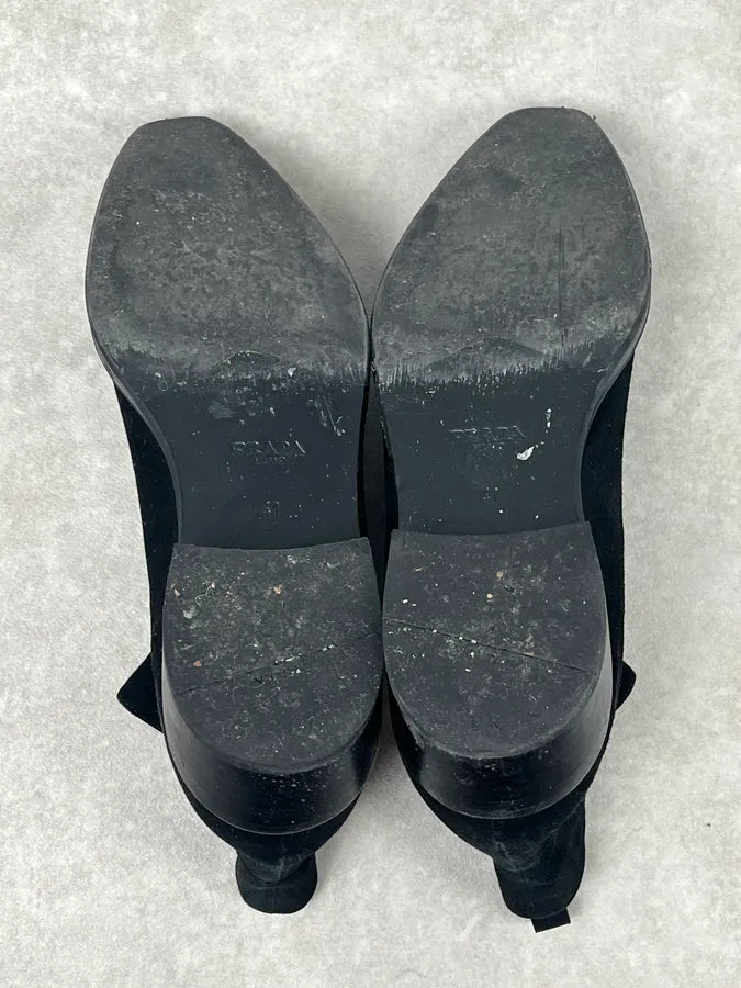 2000s Prada Suede Leather Chelsea Classy Boots cRECTdM 6