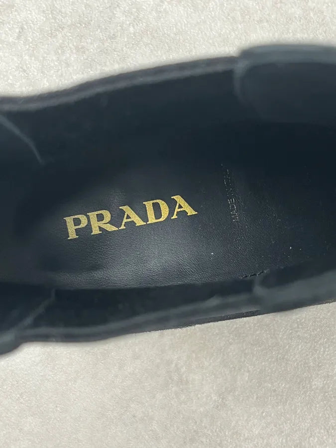 2000s Prada Suede Leather Chelsea Classy Boots cRECTdM 9