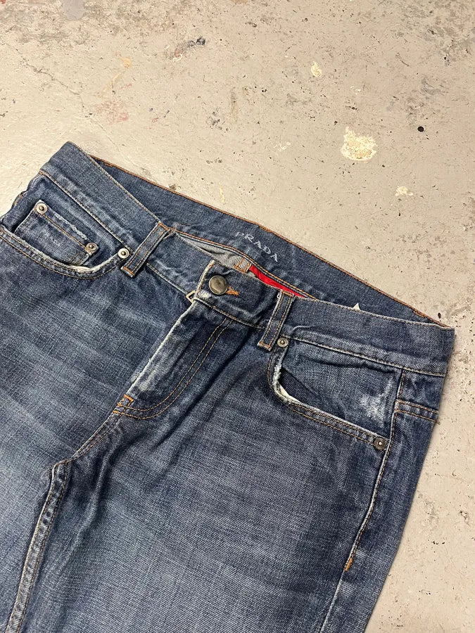 2000s Prada Sunfaded Blue Denim Jeans TLweyal 4