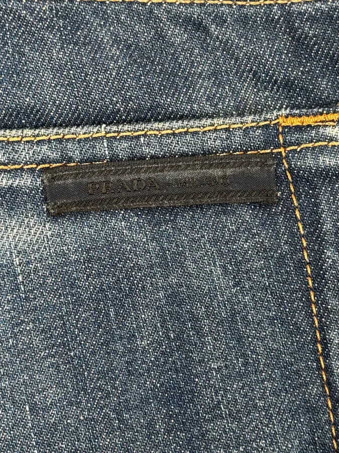 2000s Prada Tapered Fit Navy Brut Regular Denim Jeans fgegbCI 8