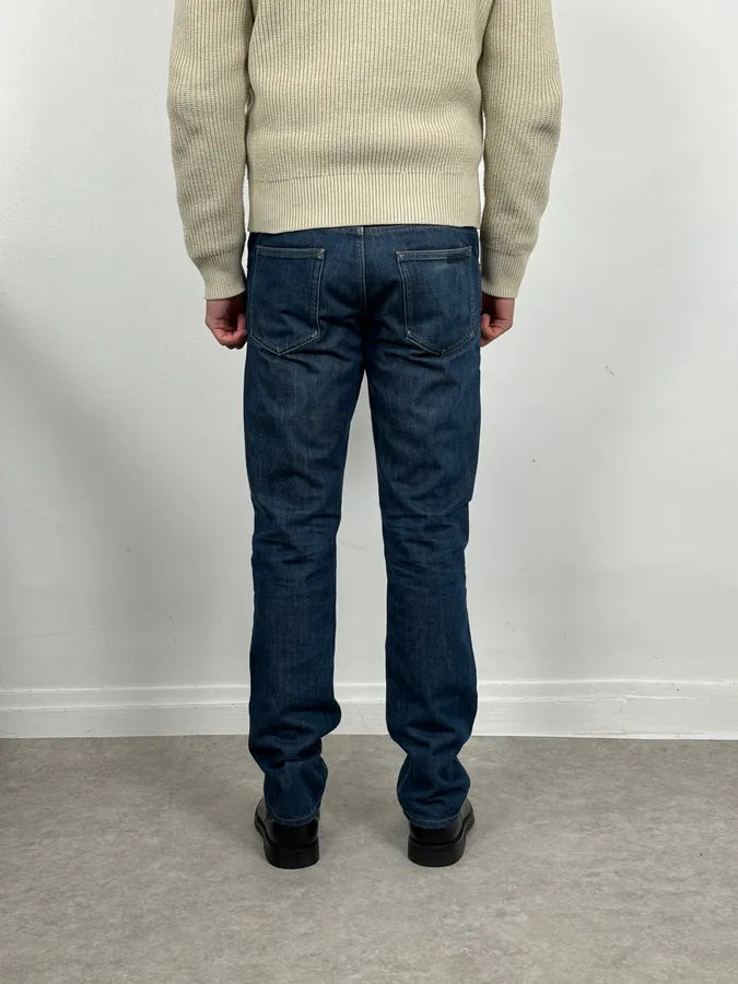 2000s Prada Tapered Fit Navy Brut Regular Denim Jeans fgegbCI 3