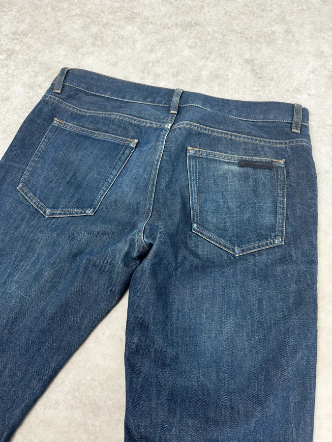 2000s Prada Tapered Fit Navy Brut Regular Denim Jeans fgegbCI 6