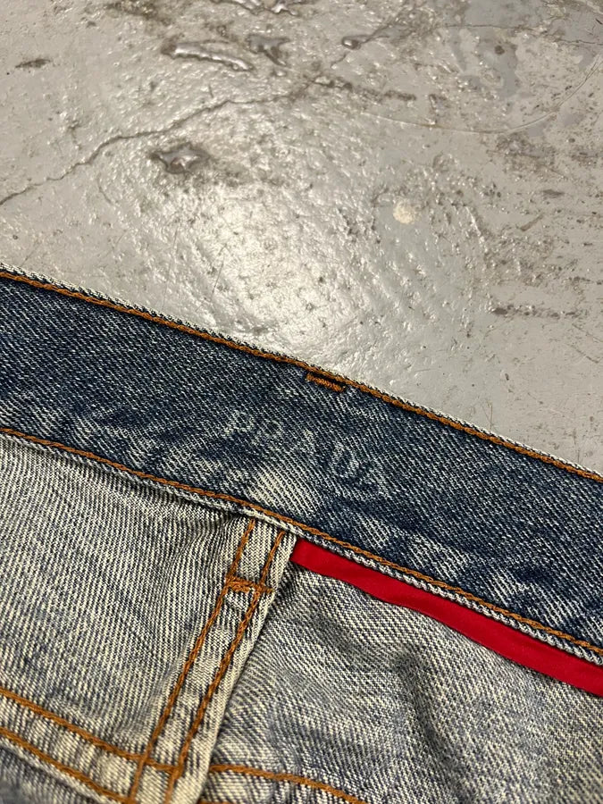 2000s Prada Tapered Light Blue Jeans dFuoixD 12