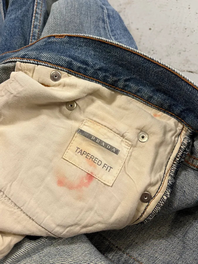 2000s Prada Tapered Light Blue Jeans dFuoixD 14