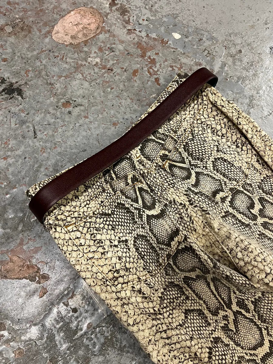 2000s Prada Two Sides Blue & Brown Reversible Leather Belt KqpyPSd 7