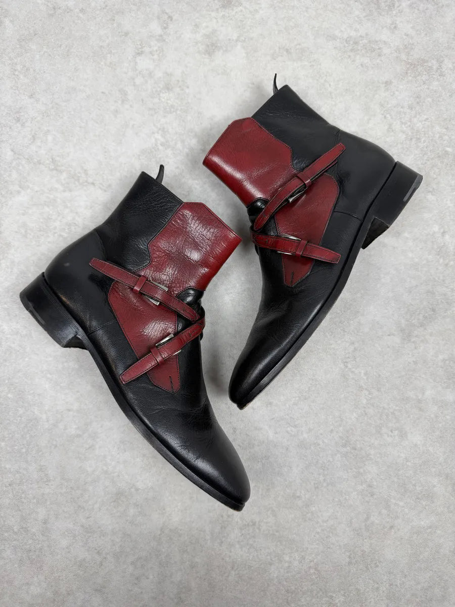 2000s Prada Villain Devil Red & Black Ankle Boots gYzsbEo 1