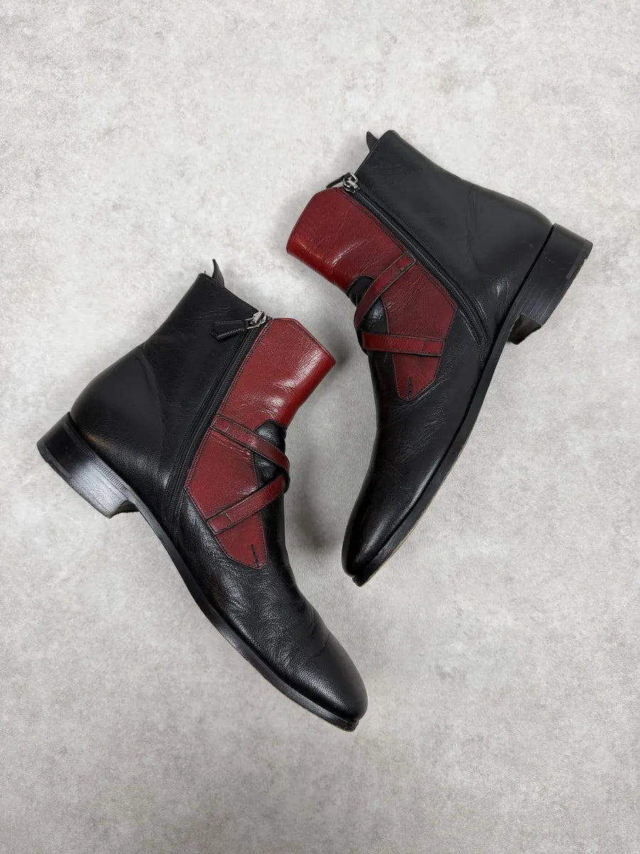 2000s Prada Villain Devil Red & Black Ankle Boots gYzsbEo 4