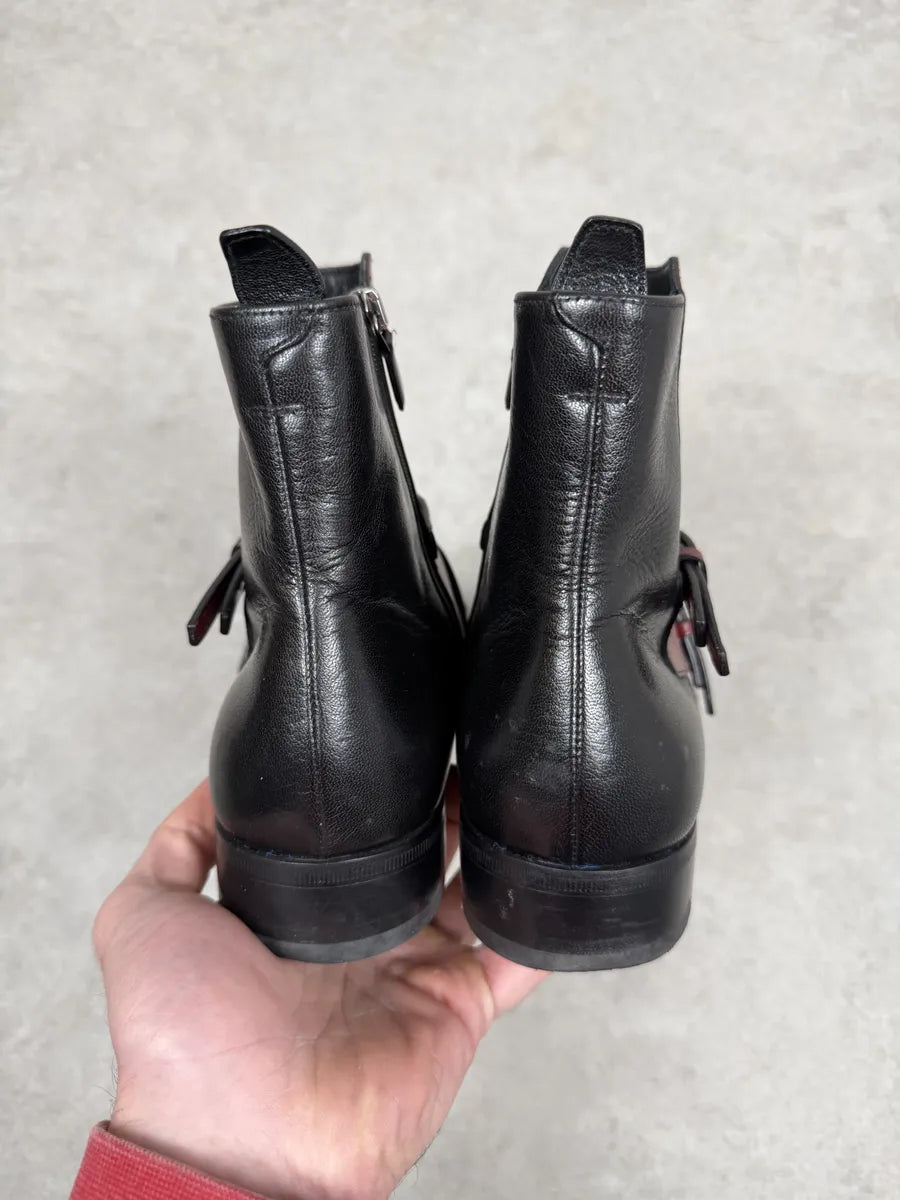 2000s Prada Villain Devil Red & Black Ankle Boots gYzsbEo 6