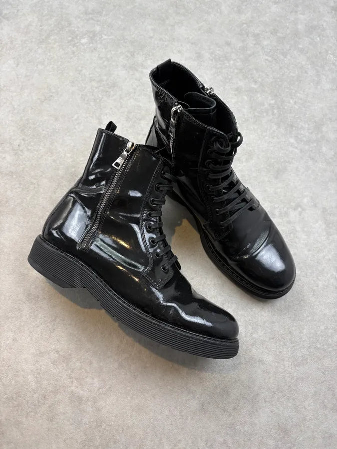 2000s Prada Vinyl Side Zip High Boots  sMVBIfO 4