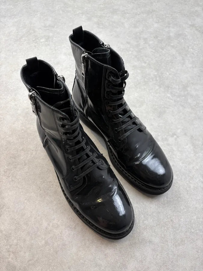 2000s Prada Vinyl Side Zip High Boots  sMVBIfO 3