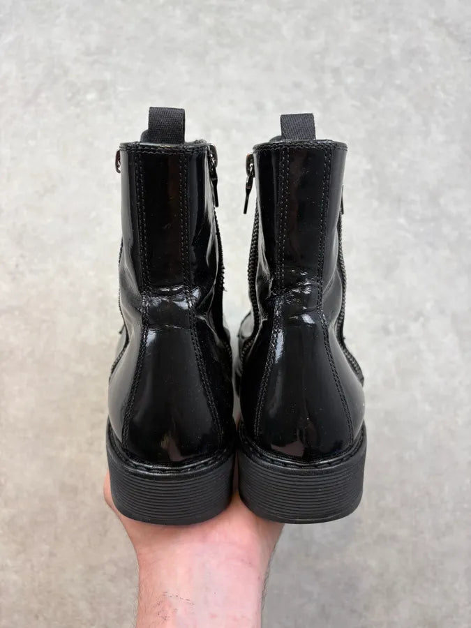 2000s Prada Vinyl Side Zip High Boots  sMVBIfO 6