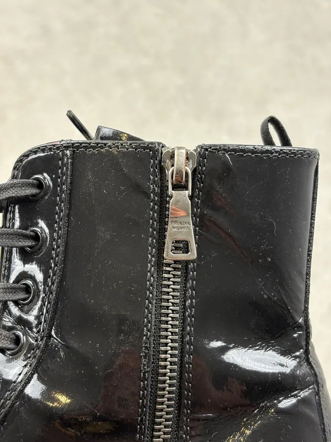 2000s Prada Vinyl Side Zip High Boots  sMVBIfO 7