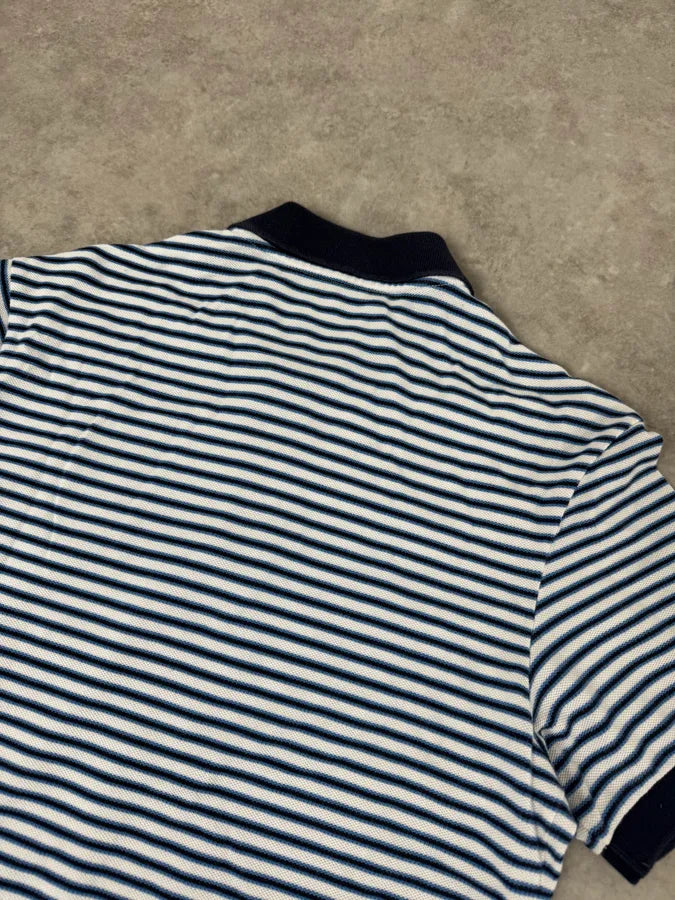 2000s Prada White & Navy Linea Rossa Polo Shirt khRgsRQ 5