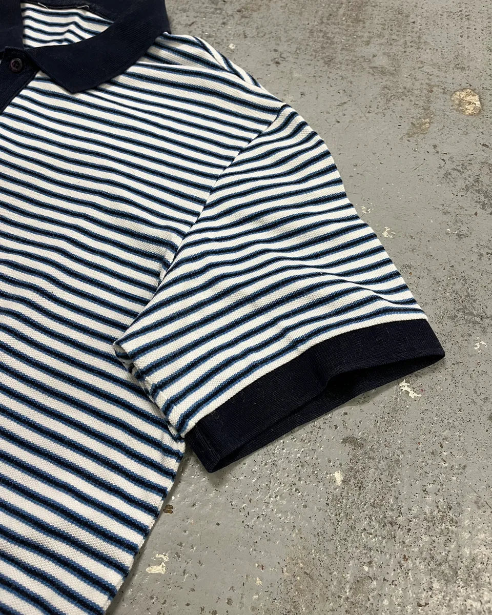 2000s Prada White & Navy Linea Rossa Striped Polo IuJKNDN 5
