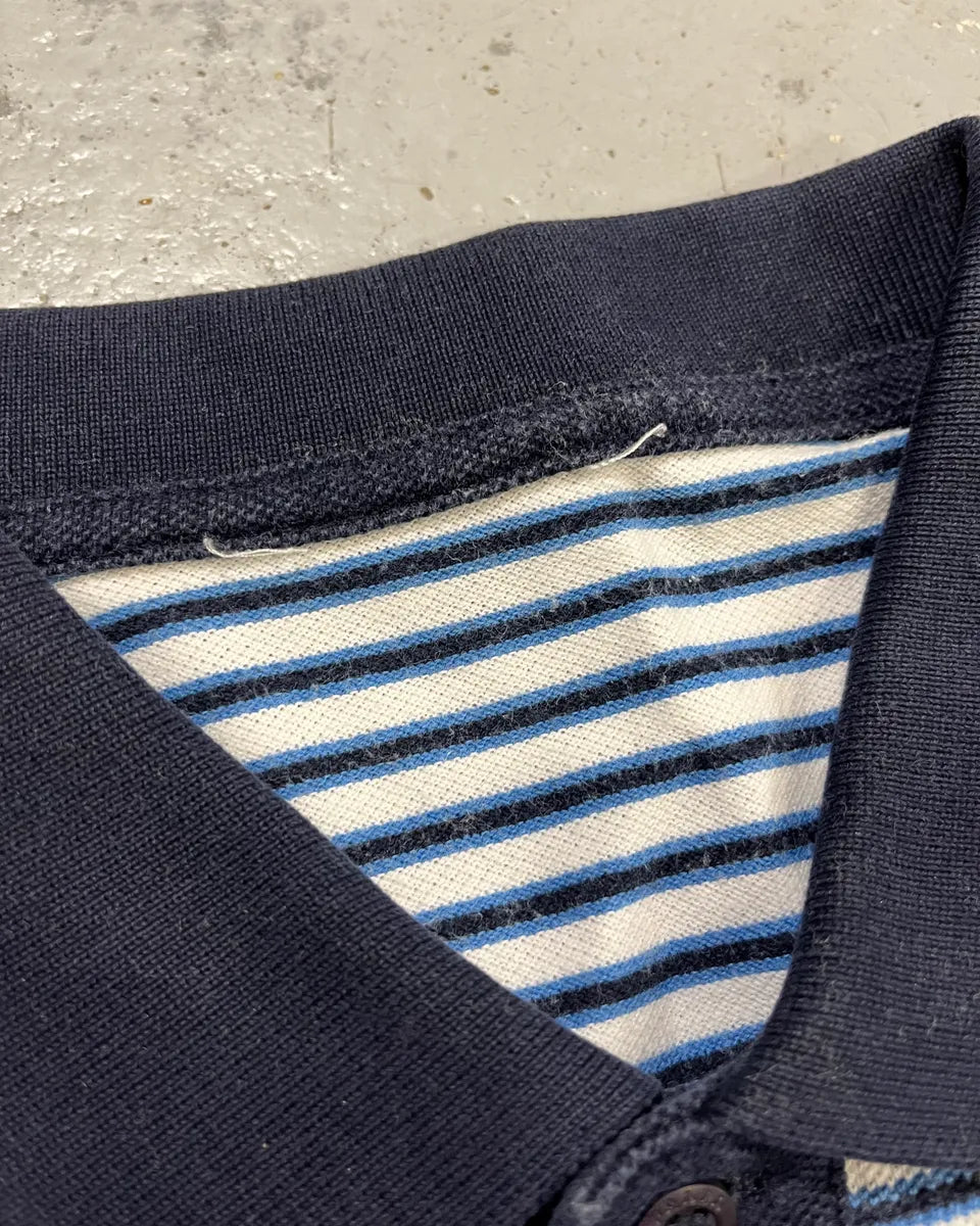 2000s Prada White & Navy Linea Rossa Striped Polo IuJKNDN 8