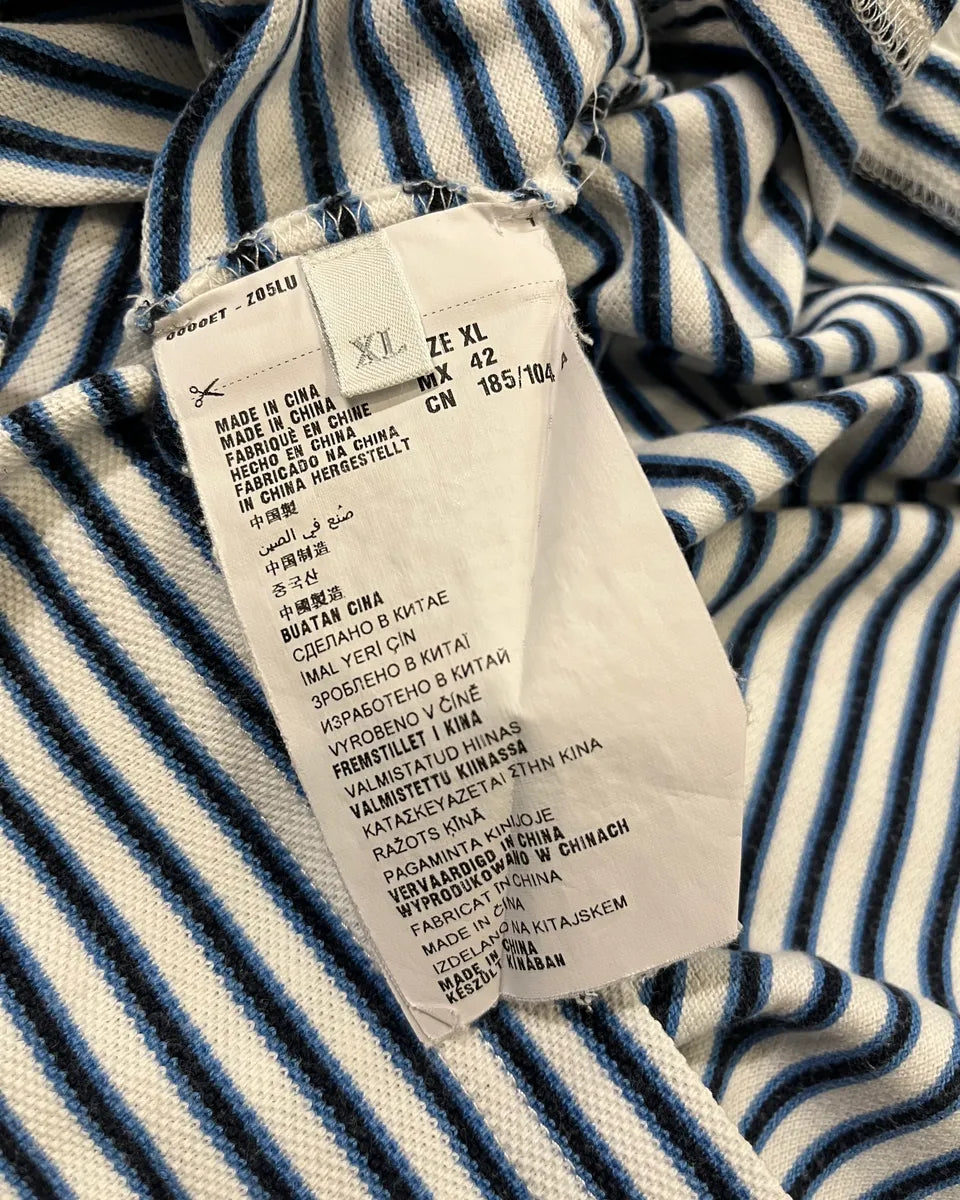 2000s Prada White & Navy Linea Rossa Striped Polo IuJKNDN 9