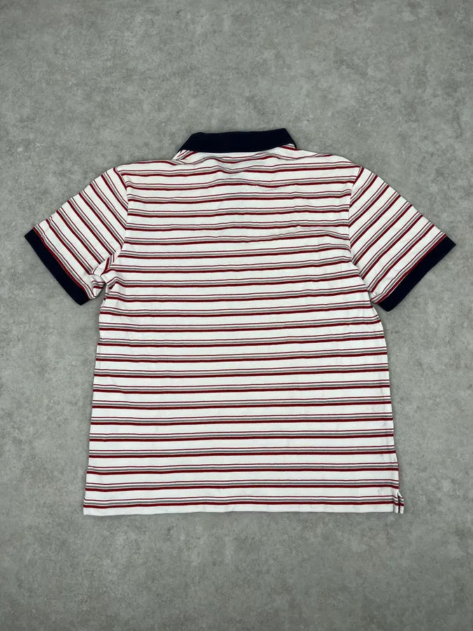 2000s Prada White & Red Stripes Polo QVNnUcI 5