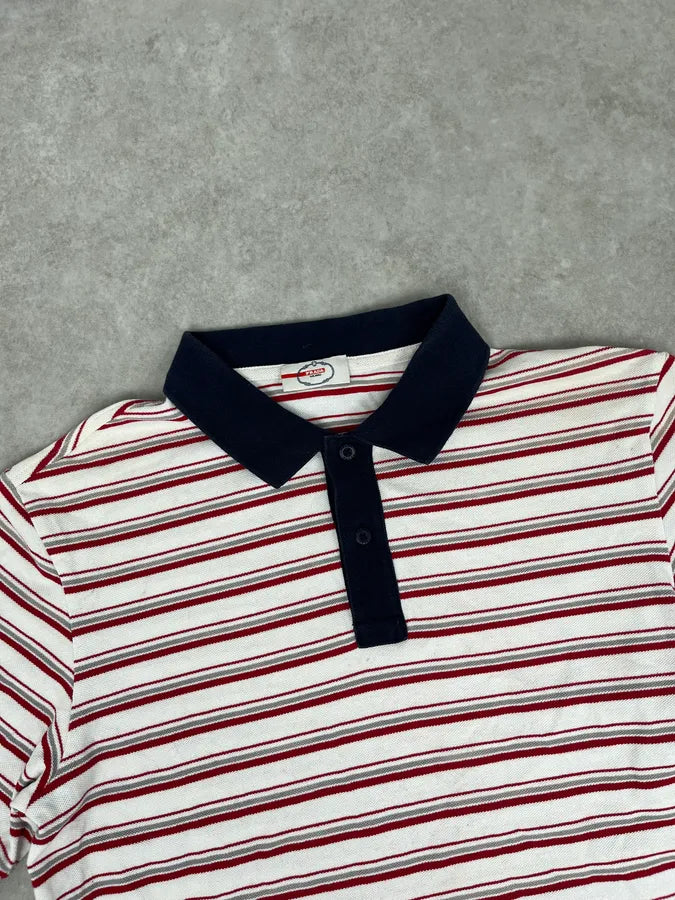 2000s Prada White & Red Stripes Polo QVNnUcI 3