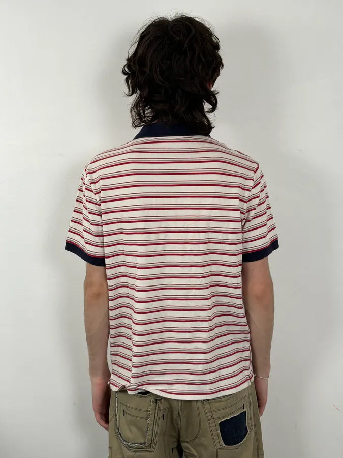 2000s Prada White & Red Stripes Polo QVNnUcI 2