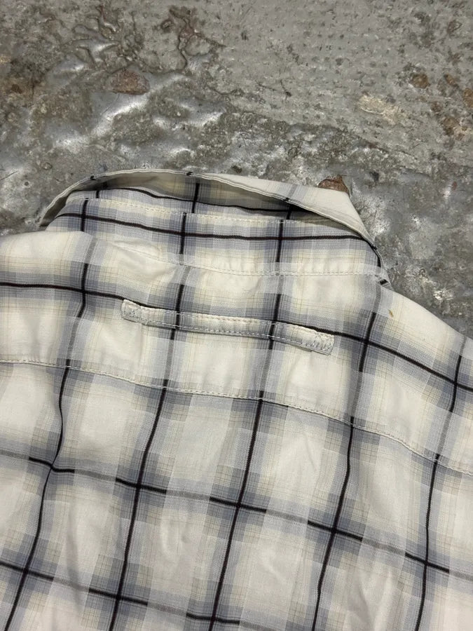 2000s Prada White Blue Checkered Shirt htdErWk 5