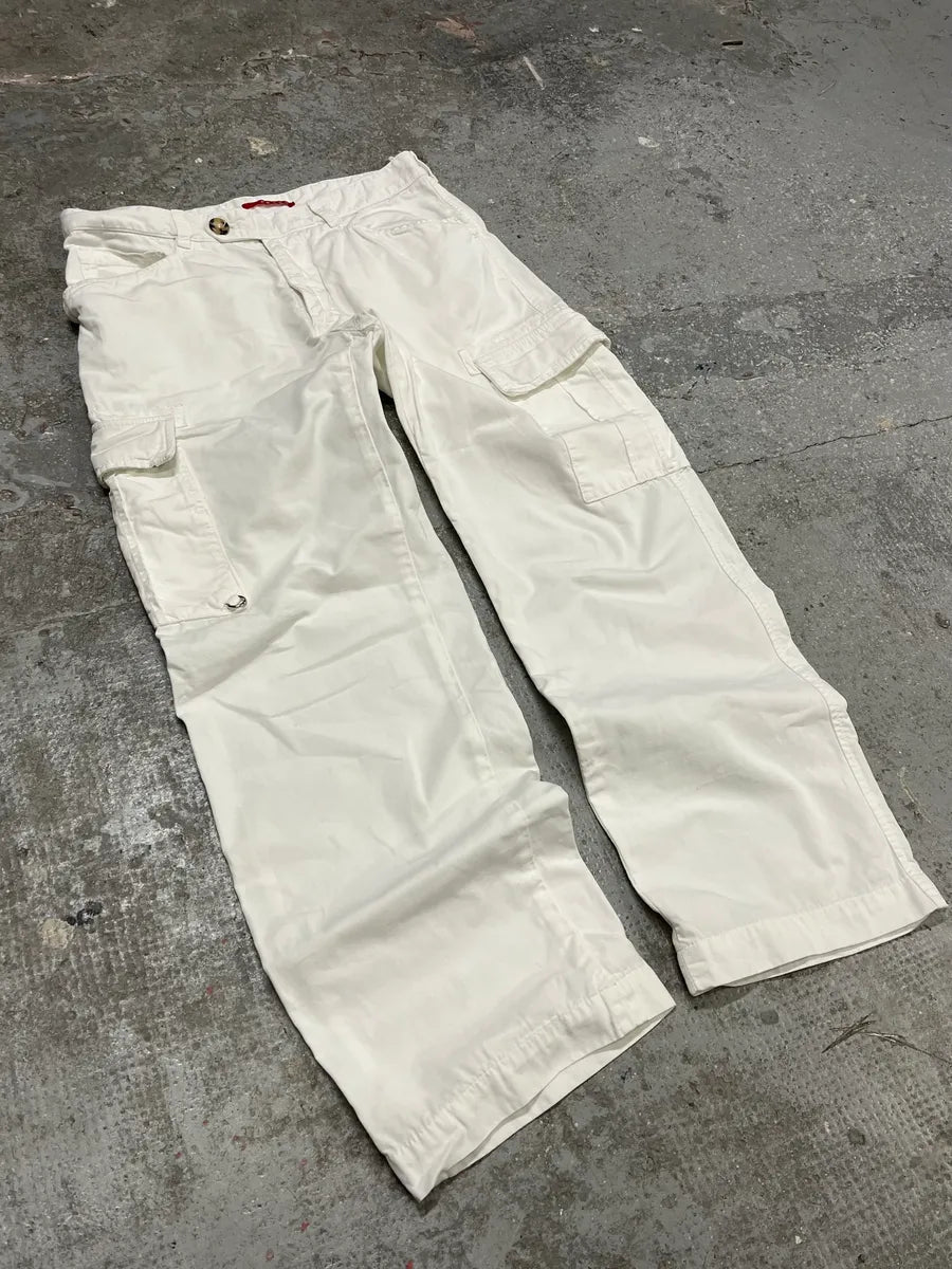 2000s Prada White Cargo Pants (L) 2
