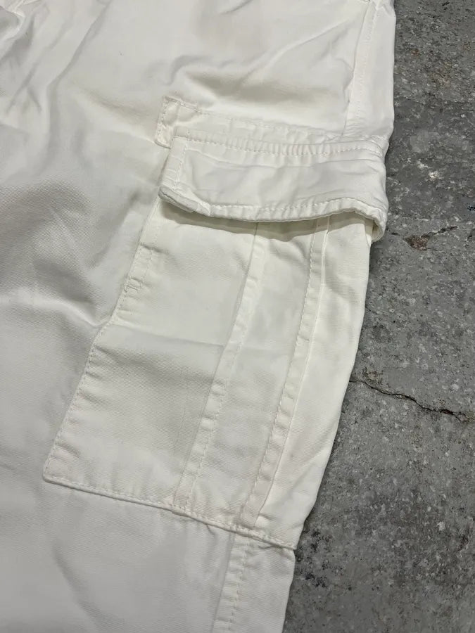 2000s Prada White Cargo Pants (L) 4