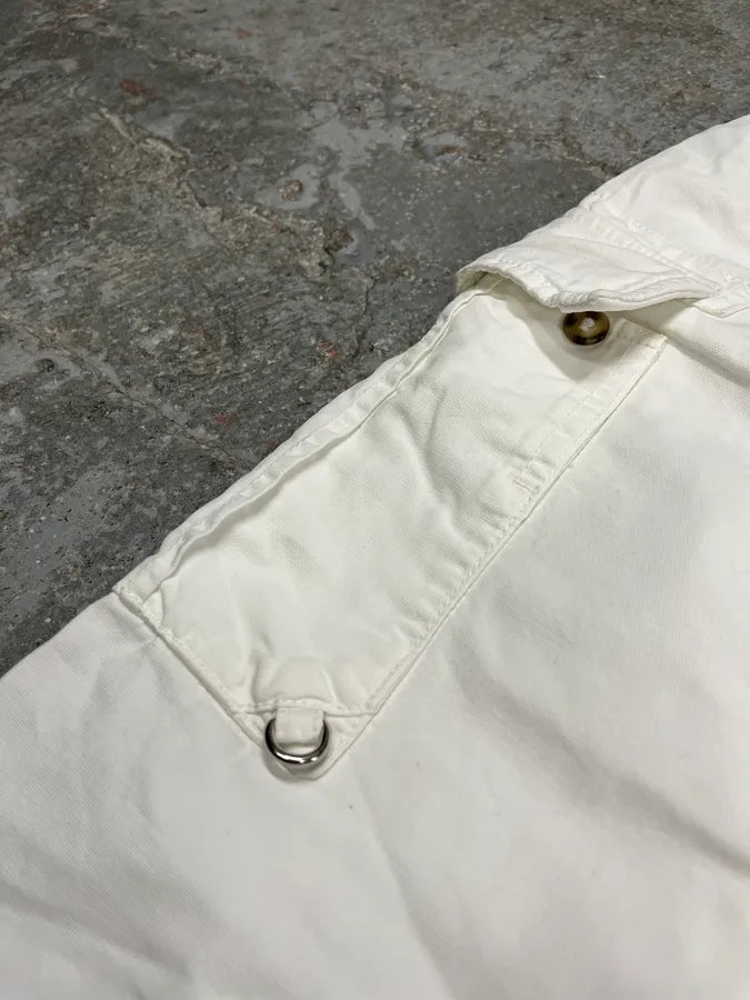 2000s Prada White Cargo Pants (L) 5