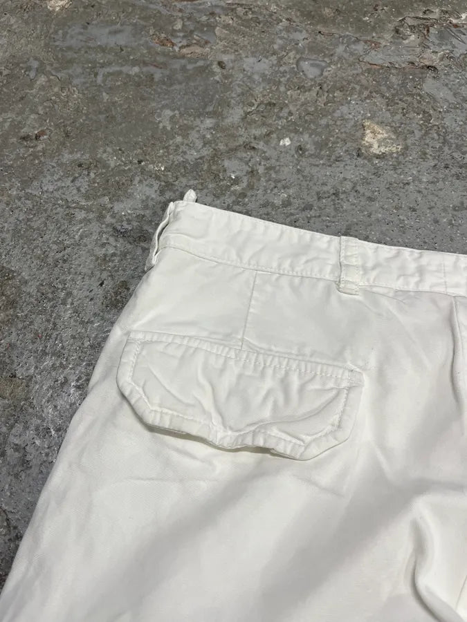 2000s Prada White Cargo Pants (L) 7