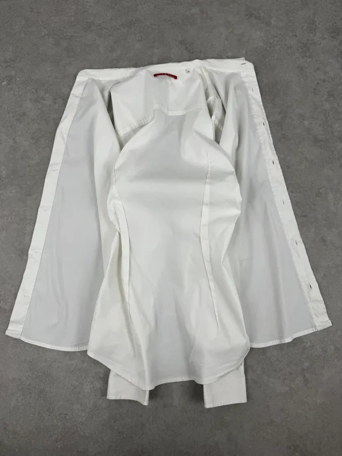 2000s Prada White Classic Mini Logo Shirt aQrFBrS 6