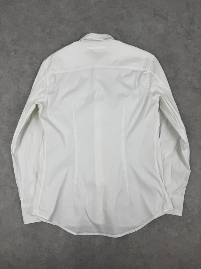 2000s Prada White Classic Mini Logo Shirt aQrFBrS 3
