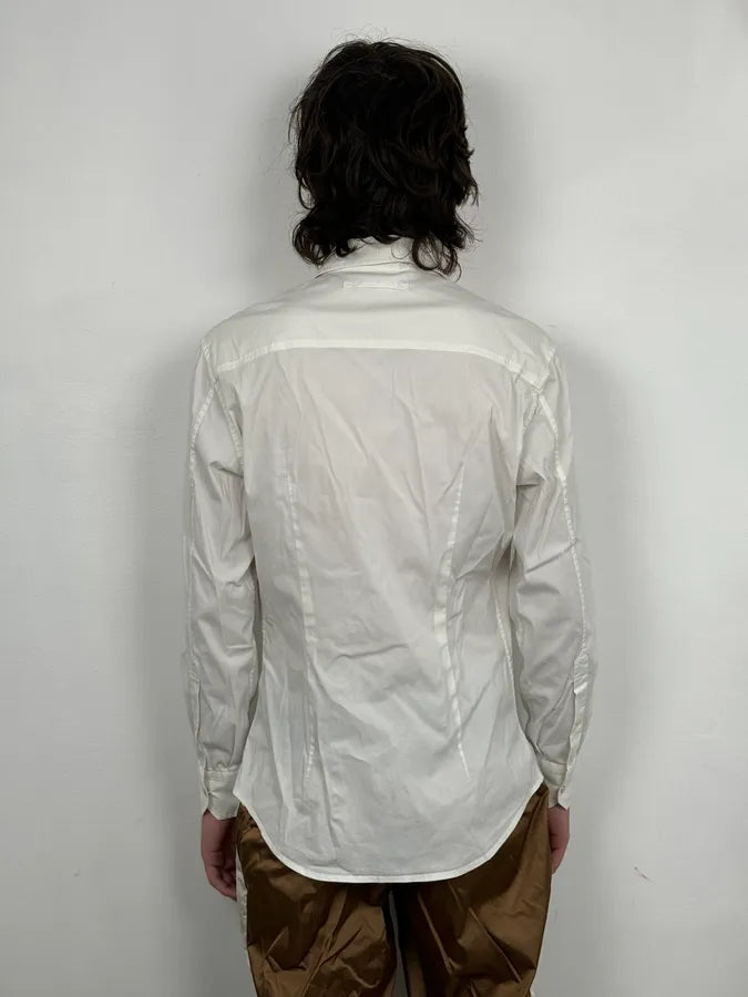 2000s Prada White Classic Mini Logo Shirt aQrFBrS 2