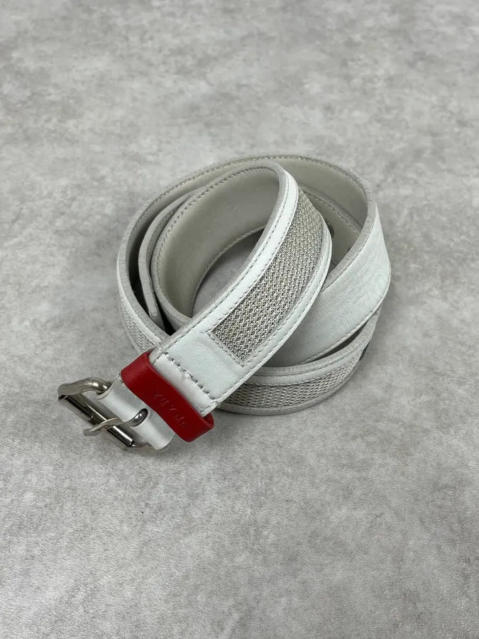 2000s Prada White Hybrid Leather Tactical Belt eouDzKw 2