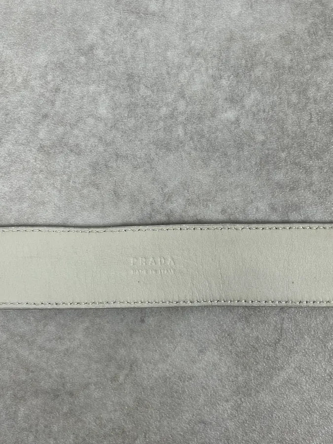 2000s Prada White Hybrid Leather Tactical Belt eouDzKw 6