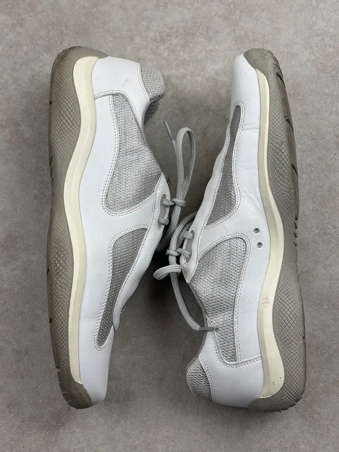 2000s Prada White Leather Americas Cup Sneakers eQzraHS 4