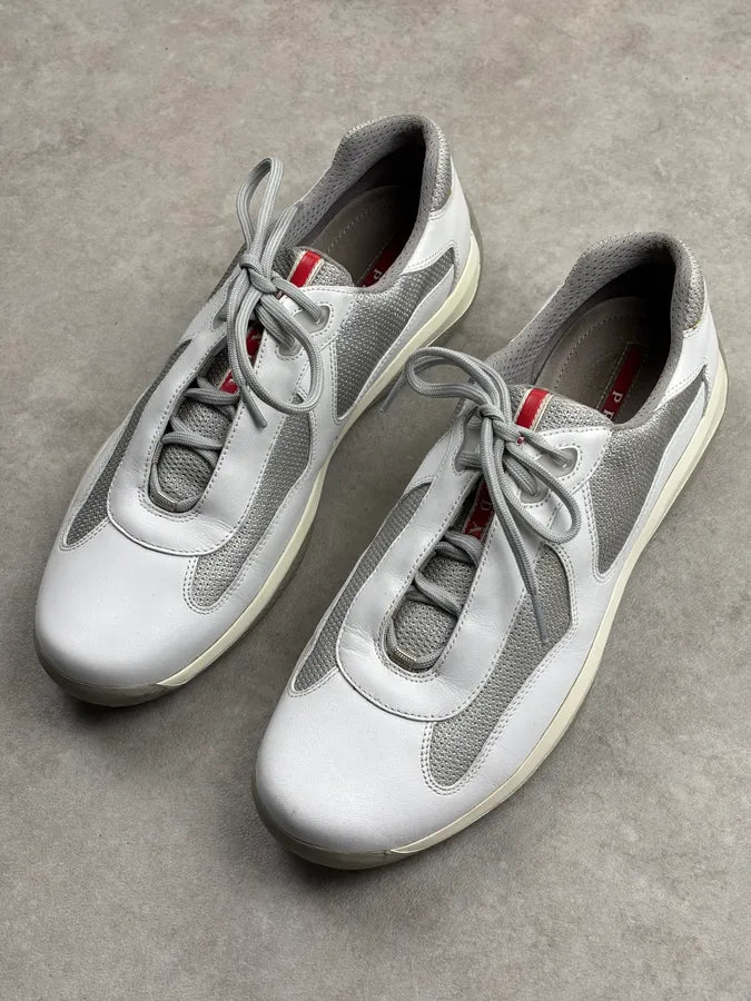 2000s Prada White Leather Americas Cup Sneakers eQzraHS 2
