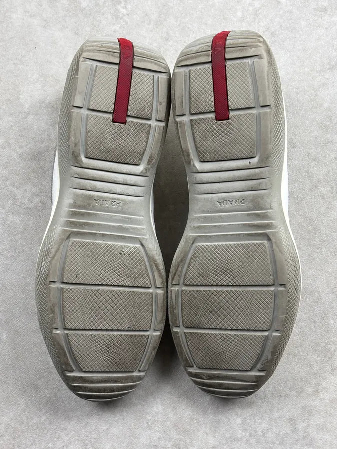 2000s Prada White Leather Americas Cup Sneakers eQzraHS 8