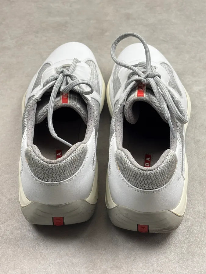 2000s Prada White Leather Americas Cup Sneakers eQzraHS 7