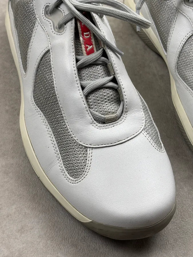 2000s Prada White Leather Americas Cup Sneakers eQzraHS 5
