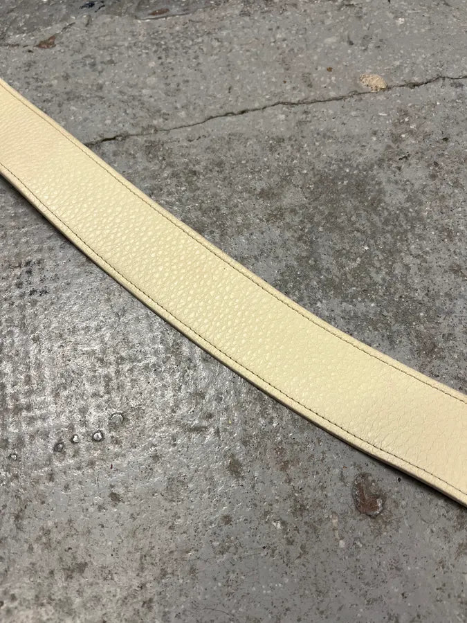 2000s Prada White Leather Signature Buckle Belt pQDtnji 8