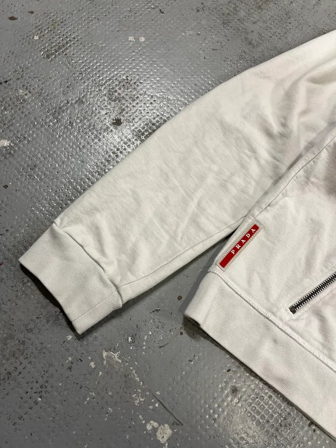 2000s Prada White Linea Rossa Zip-up Hoodie ODnHpNC 4