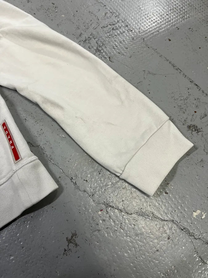 2000s Prada White Linea Rossa Zip-up Hoodie ODnHpNC 7