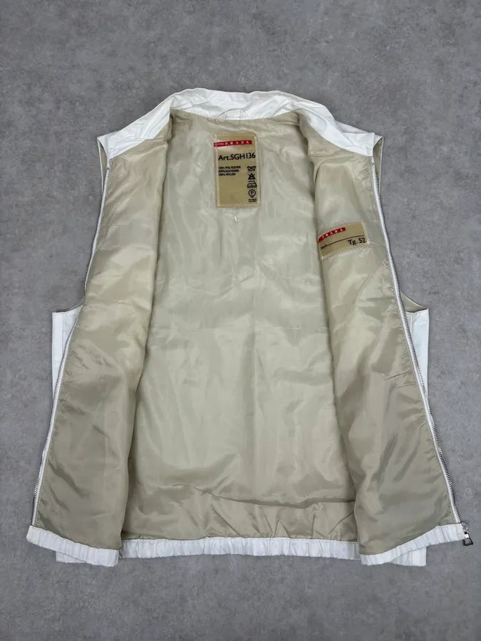 AW2009 Prada White Sport Reflective Strip Nylon Vest  nUYdyuT 6
